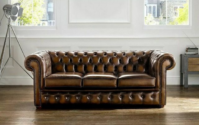 JVmoebel Chesterfield-Sofa Chesterfield 3 Sitzer Polster Couch Antik Stil L günstig online kaufen