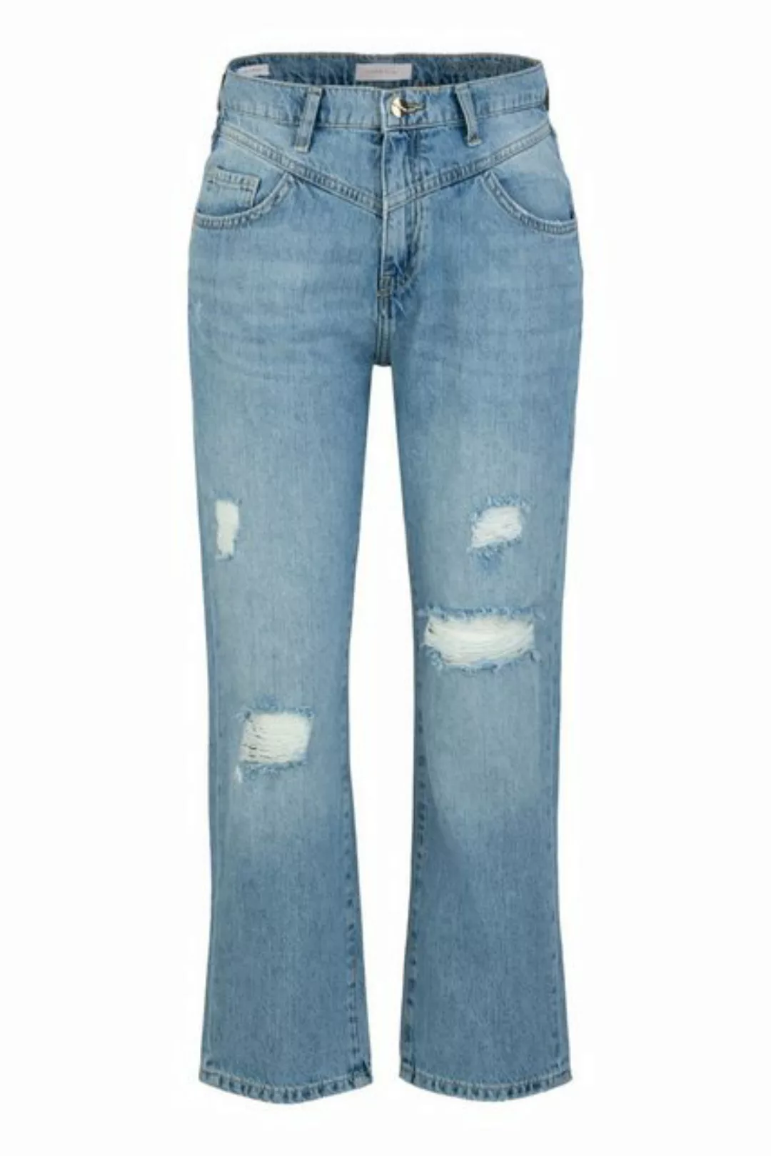 Rich & Royal 5-Pocket-Jeans vintage straight destroyed denim GOTS günstig online kaufen