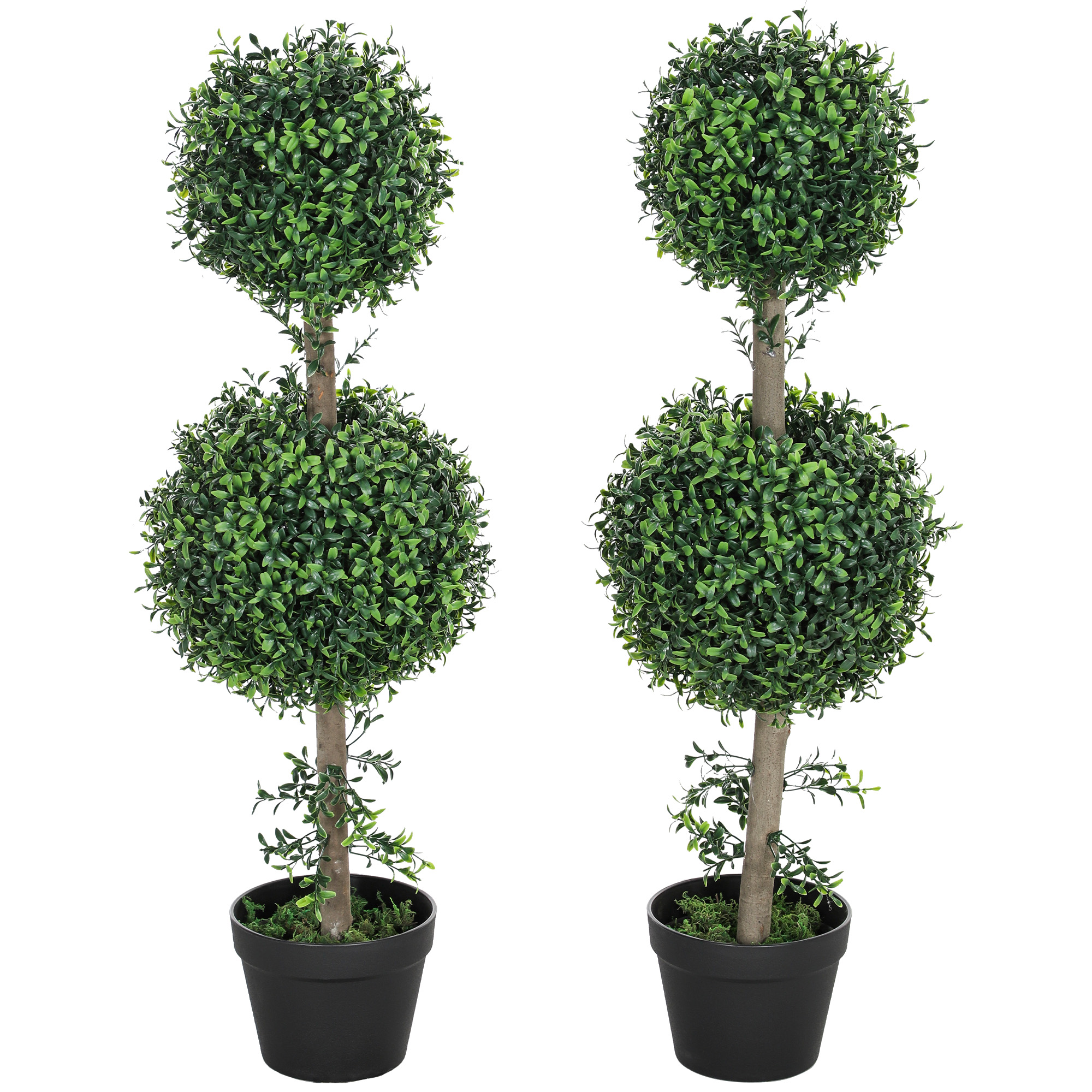 HOMCOM Künstlicher Buchsbaum 2er-Set groß 91,6 cm künstliche Pflanzen im To günstig online kaufen