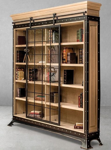 Casa Padrino Stauraumschrank Casa Padrino Luxus Industrie Stil Bücherschran günstig online kaufen