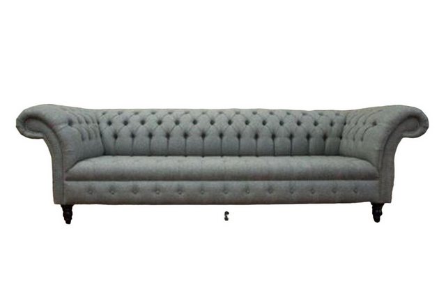 JVmoebel Chesterfield-Sofa Chesterfield Grau Polster Sofa Design Luxus Sofa günstig online kaufen