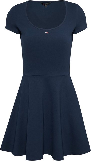 Tommy Jeans Blusenkleid TJW SS FIT & FLARE DRESS EXT mit Logostickerei günstig online kaufen