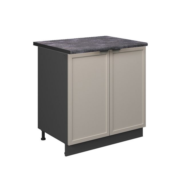 Vicco Spülenunterschrank Fame-Line, GrauBeige/Anthrazit, 80 cm mit Regal, A günstig online kaufen