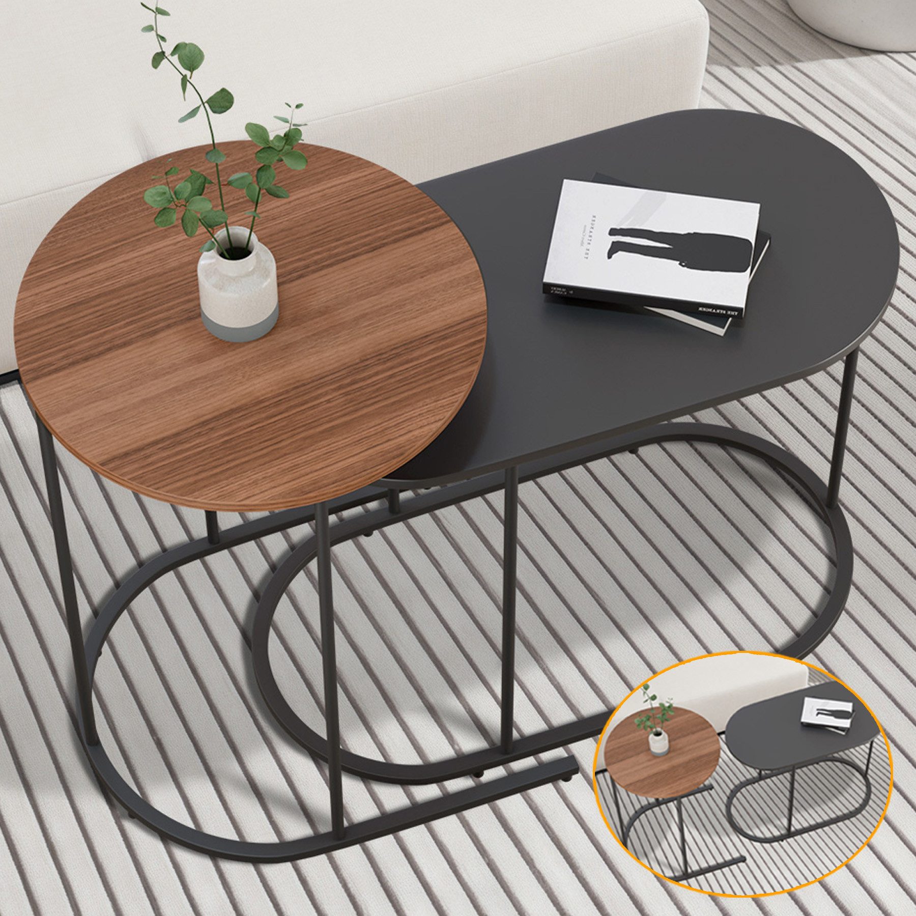 Simloveve Beistelltisch Sofatisch Couchtisch 2er Set günstig online kaufen