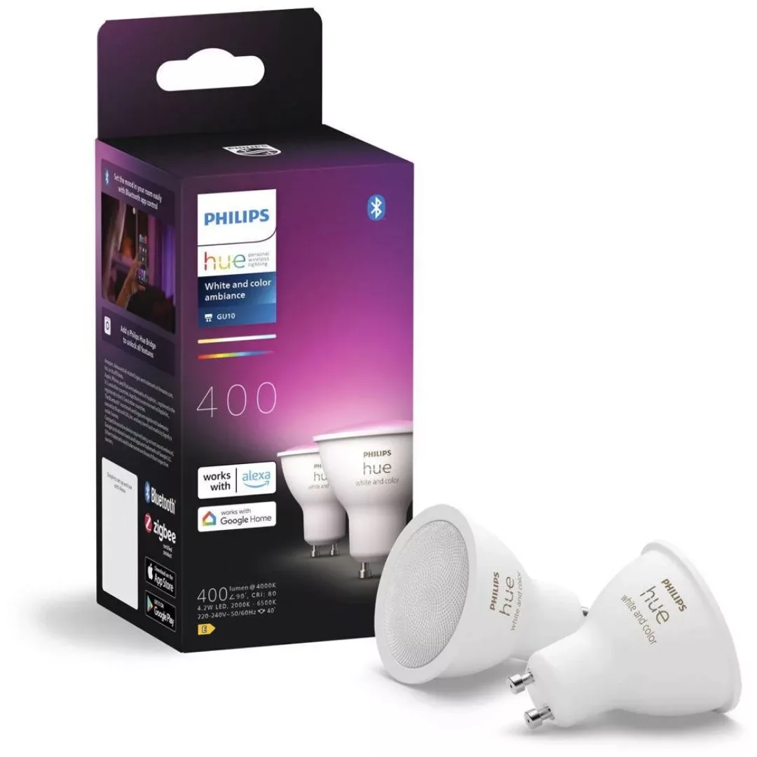 Philips Hue White & Color Ambiance LED GU10 4,2 W, 2er-Pack günstig online kaufen