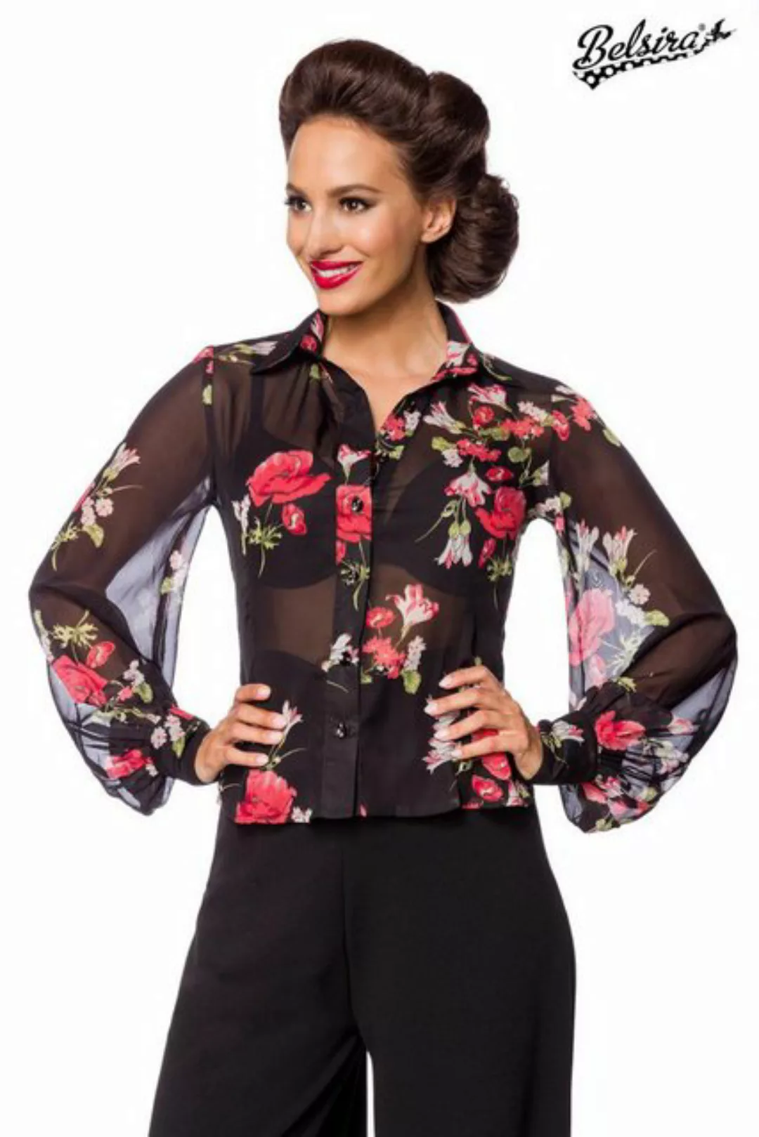 BELSIRA Hemdbluse Belsira - Vintage-Bluse - (2XL,3XL,L,M,S,XL) günstig online kaufen