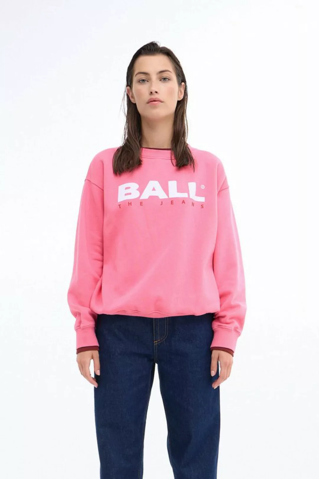 BALL Rundhalspullover BASIMONA SWEAT lässiges Sweatshirt mit doppeltem Bünd günstig online kaufen