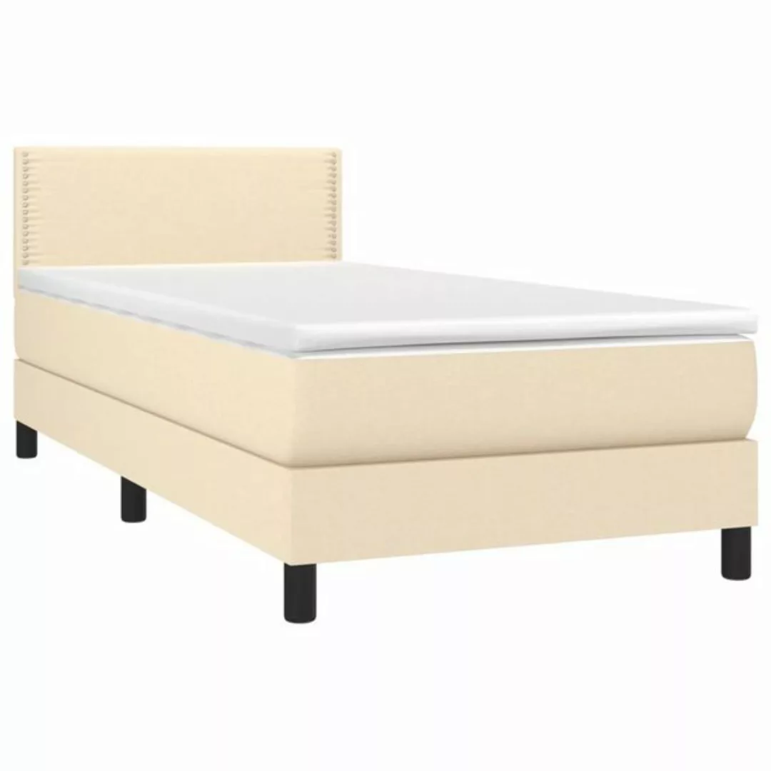 vidaXL Bettgestell Boxspringbett mit Matratze Creme 80x200 cm Stoff Bett Be günstig online kaufen