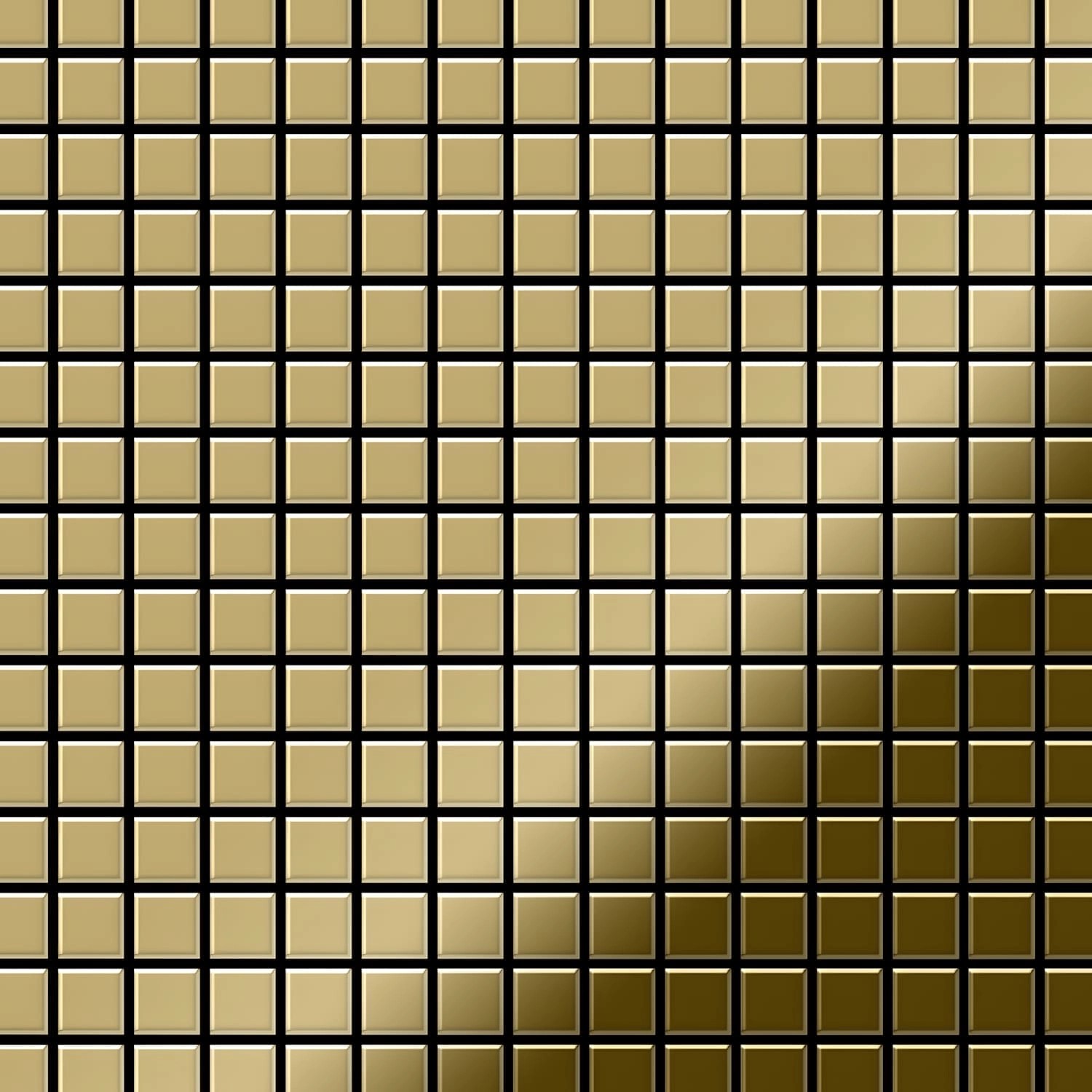 ALLOY Mosaik Fliese Massiv Metall Titan Hochglänzend Gold 1,6mm Stark Mosai günstig online kaufen