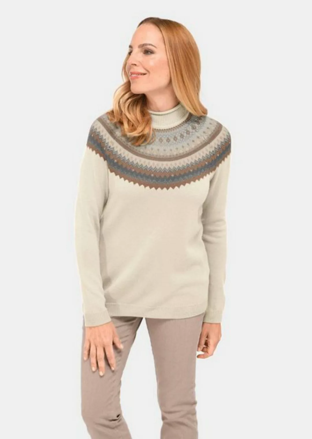 GOLDNER Strickpullover Norweger-Pullover mit wärmender Schurwolle günstig online kaufen