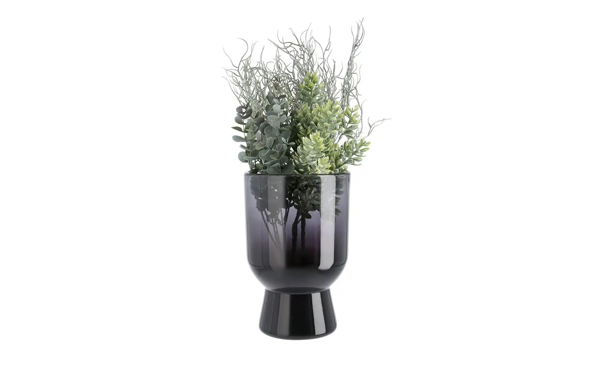 Vase   ¦ grau ¦ Glas ¦ Maße (cm): H: 23  Ø: 15 Accessoires > Vasen - Höffne günstig online kaufen