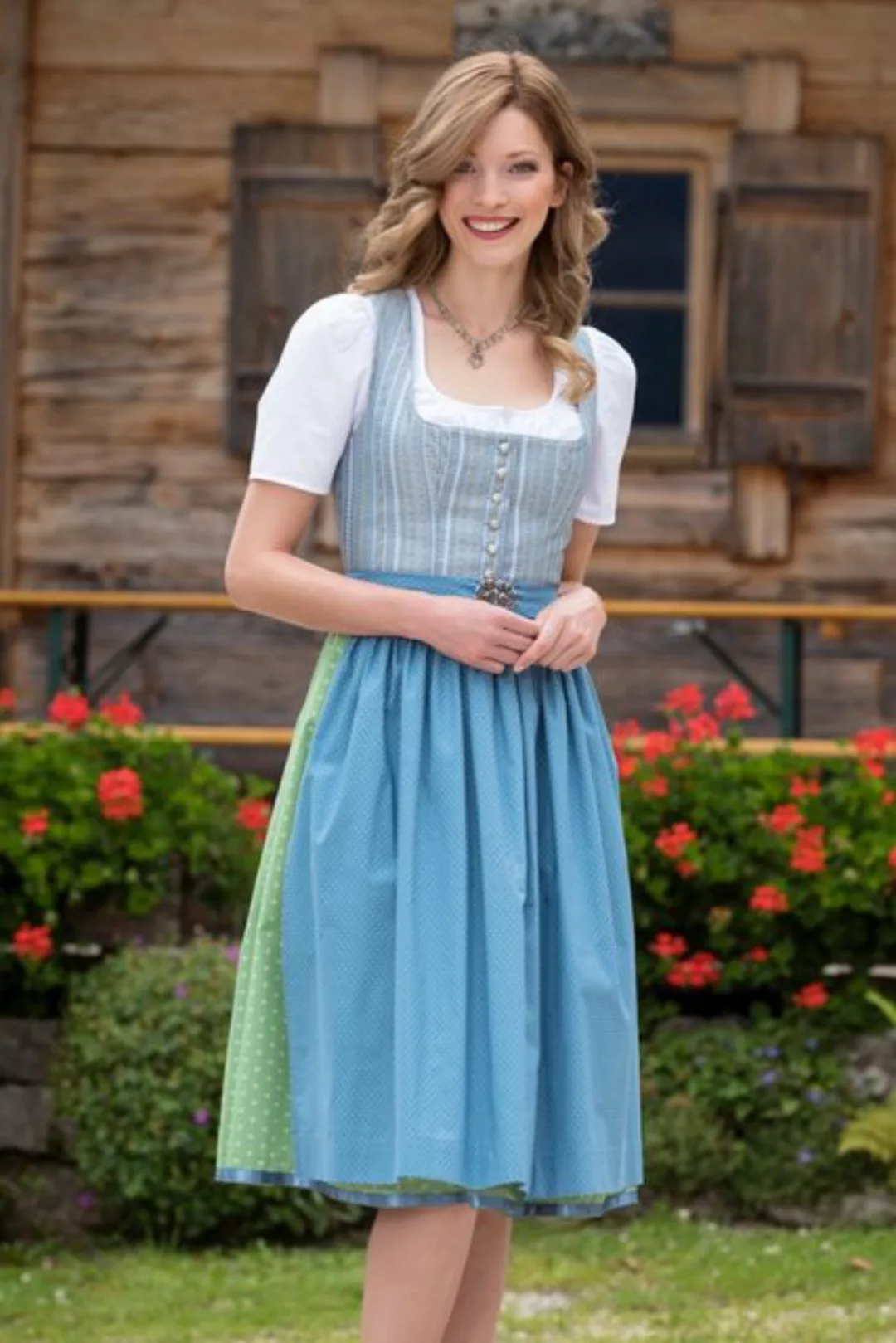 Hammerschmid Dirndl Midi Dirndl 2tlg. - PILLERSEE - blau günstig online kaufen