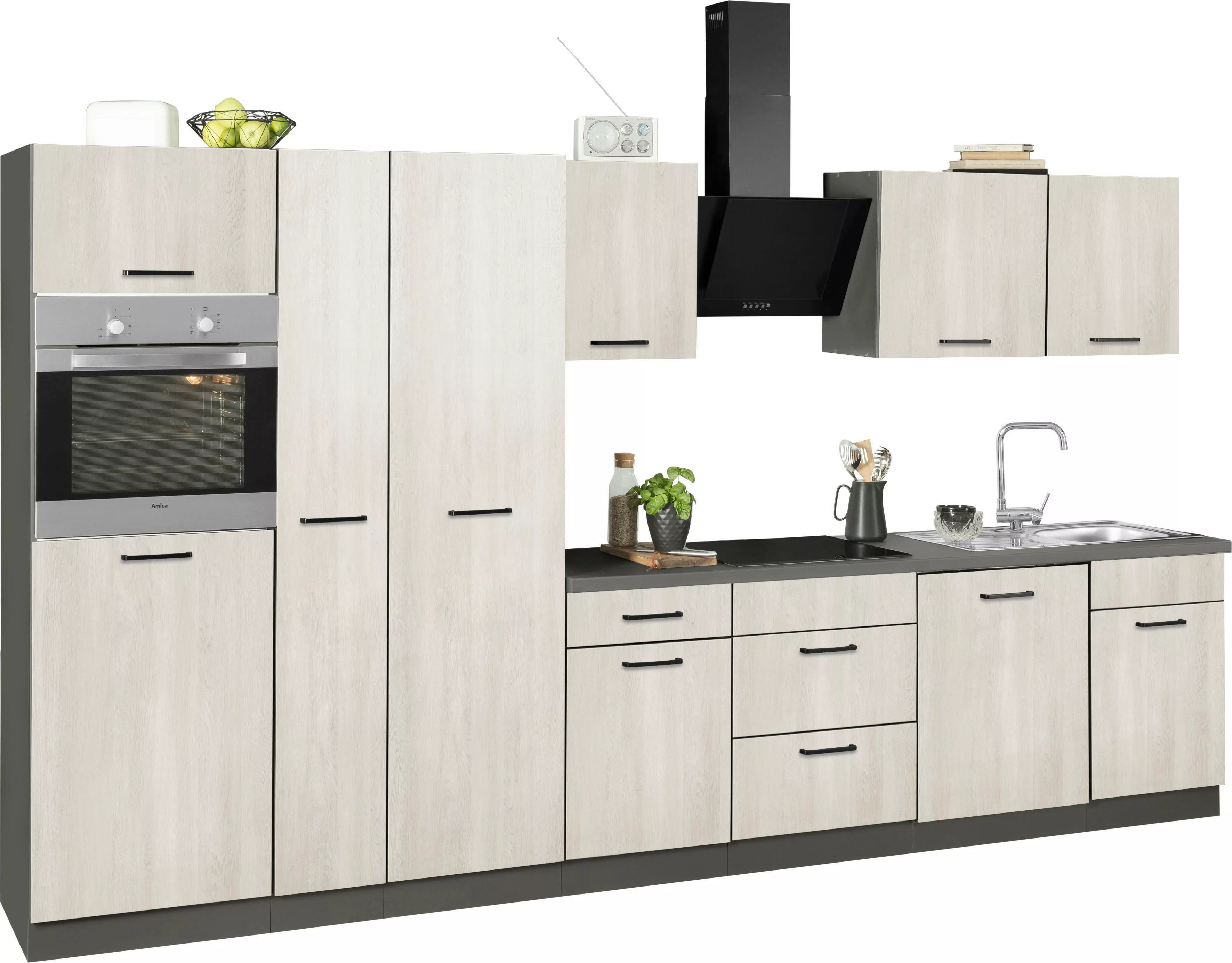 wiho Küchen Küchenzeile "Esbo", mit E-Geräten, Breite 360 cm günstig online kaufen