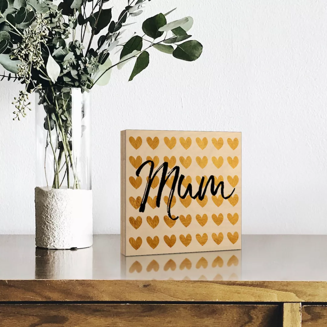 Artland Holzbild "Goldene Herzen für Mama", Sprüche & Texte, (1 St.) günstig online kaufen