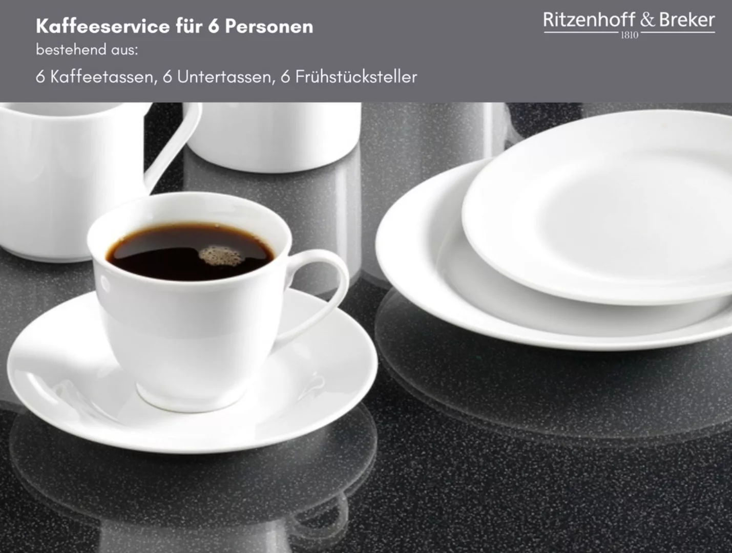 Ritzenhoff & Breker Kaffeeservice »Bianco«, (Set, 18 tlg.), klassisch und s günstig online kaufen