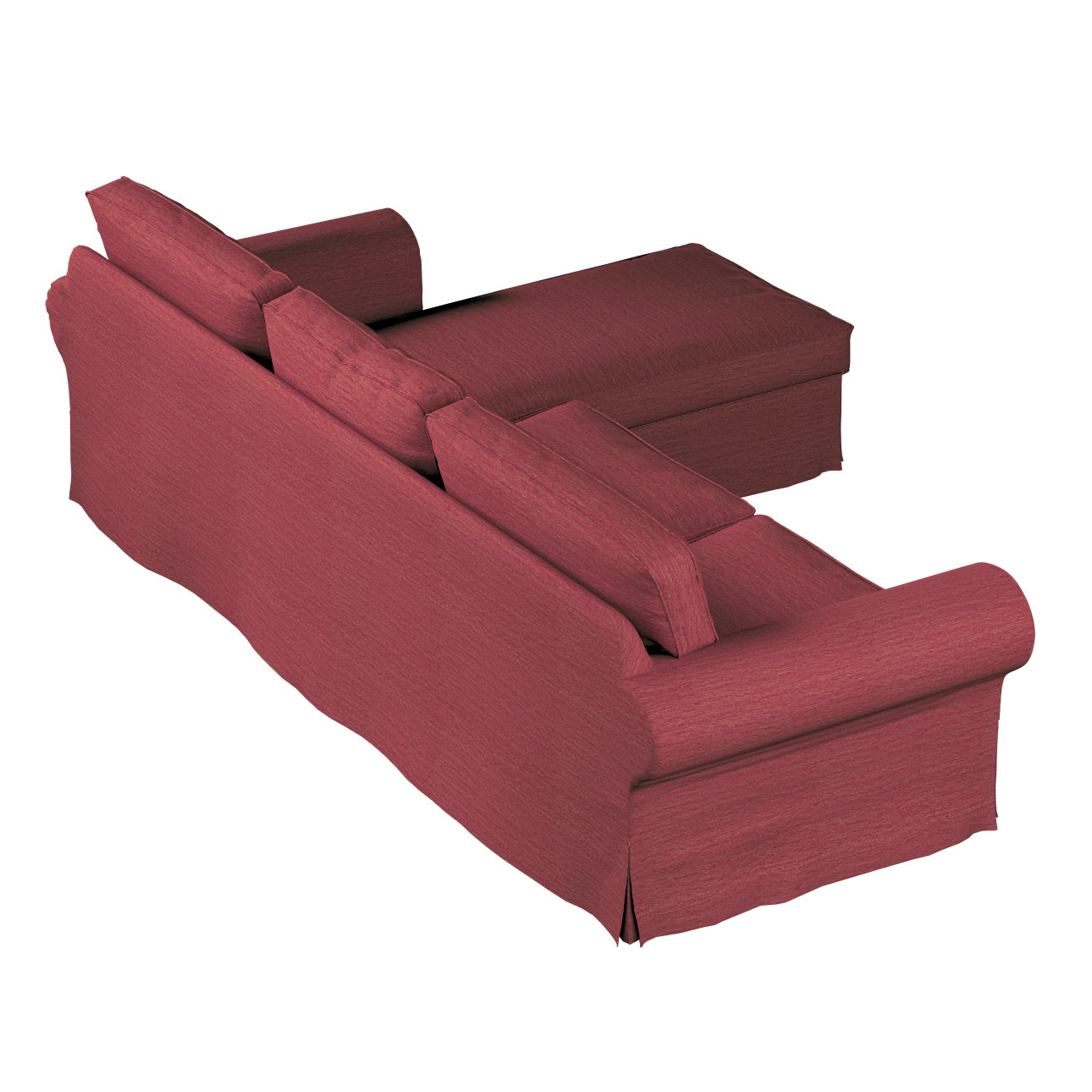Bezug für Ektorp 2-Sitzer Sofa mit Recamiere, ziegelrot, Ektorp 2-Sitzer So günstig online kaufen