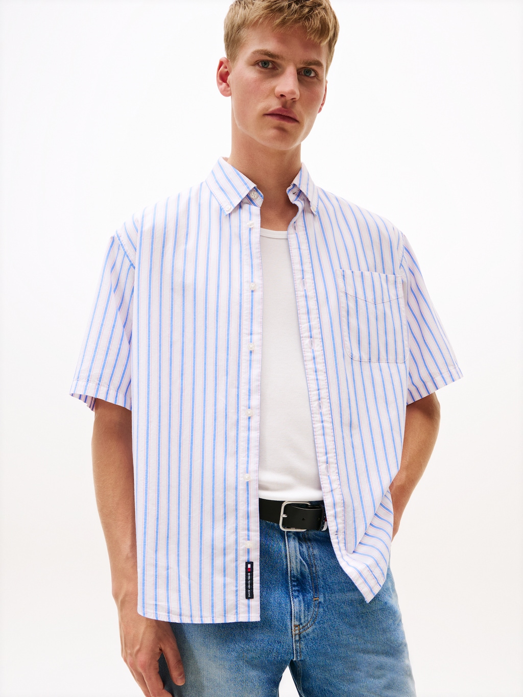 Tommy Jeans Kurzarmhemd "TJM POPLIN RLX SS SHIRT EXT", Mit Rundhalsausschni günstig online kaufen