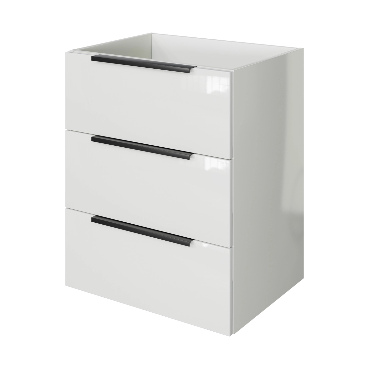 Pelipal Waschbeckenunterschrank Quantum 07 Schneeweiß Glanz 59 cm 3 Auszüge günstig online kaufen