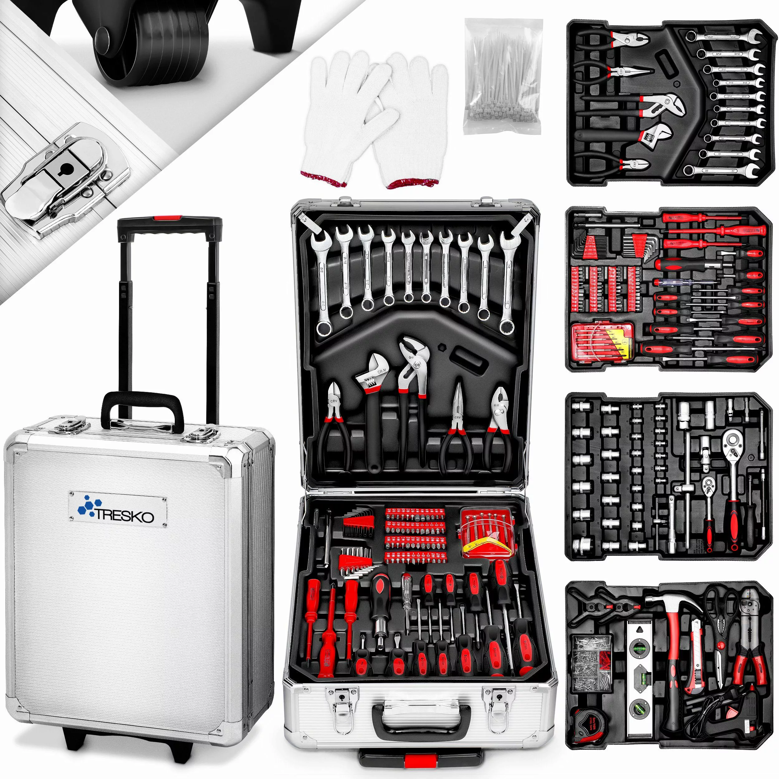 TRESKO Werkzeugset TRESKO® Werkzeugkoffer Set Silber günstig online kaufen