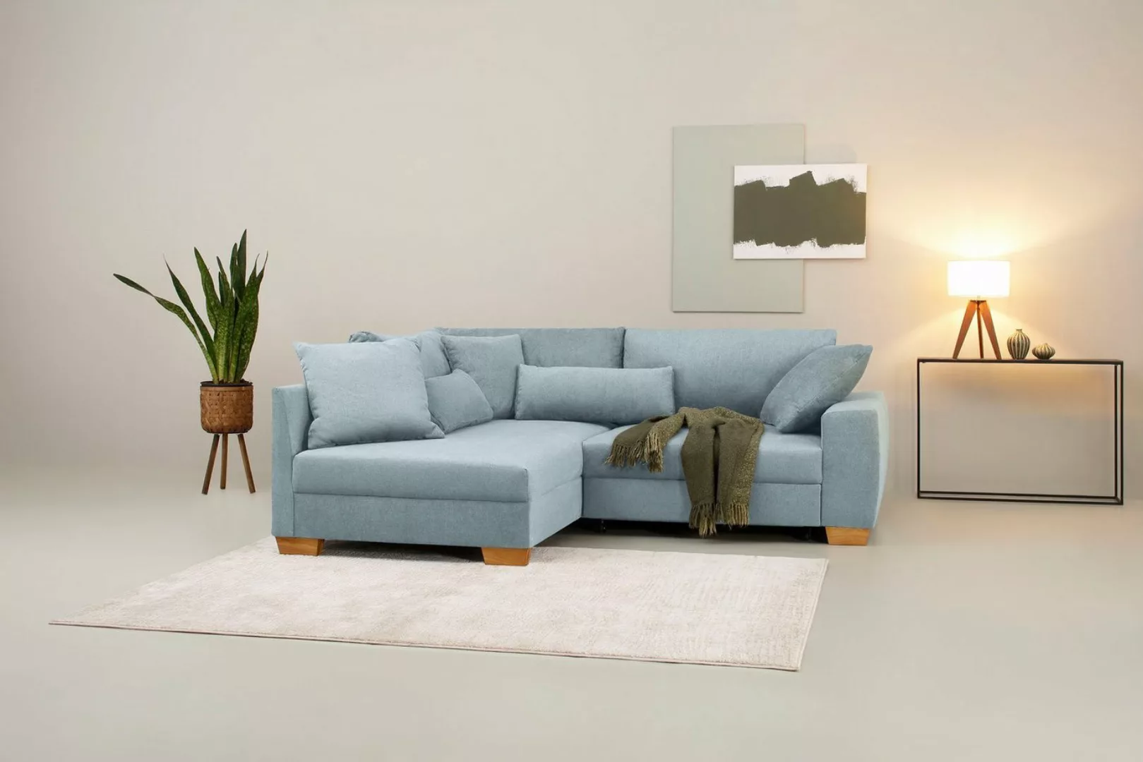 Home affaire Ecksofa L-Form, bis zu 140 kg pro Sitzfläche, incl. 2 Nierenki günstig online kaufen