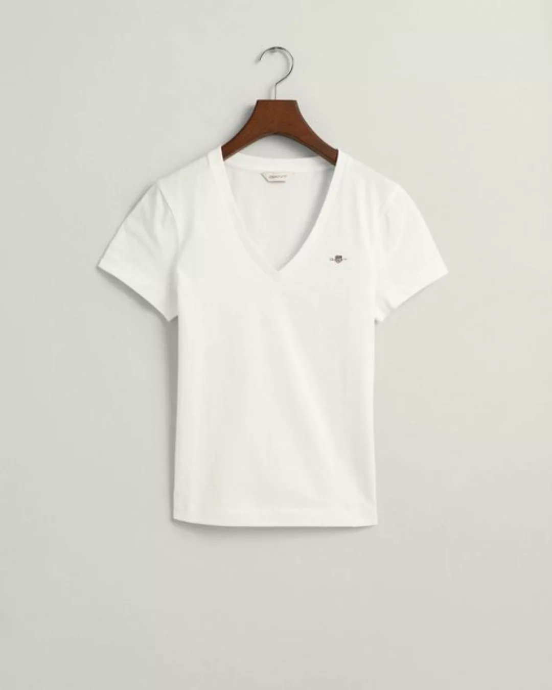 Gant T-Shirt REG SHIELD SS V-NECK T-SHIRT, WHITE günstig online kaufen