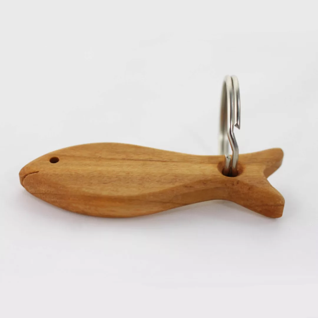 Schlüsselanhänger Aus Holz "Fisch" günstig online kaufen