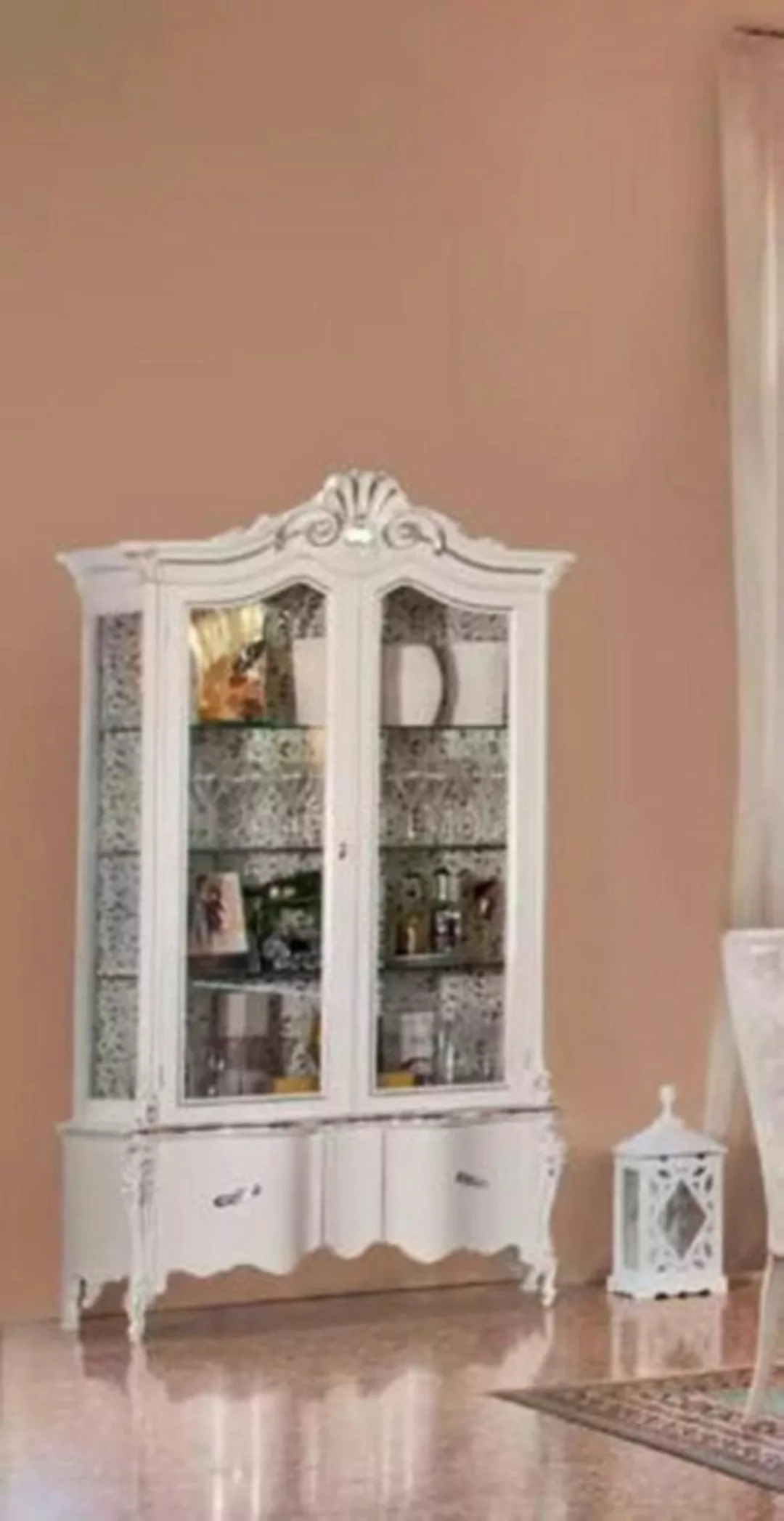 JVmoebel Vitrine Showcase Italienische Wohnzimmermöbel Vitrine Weißes Glas günstig online kaufen