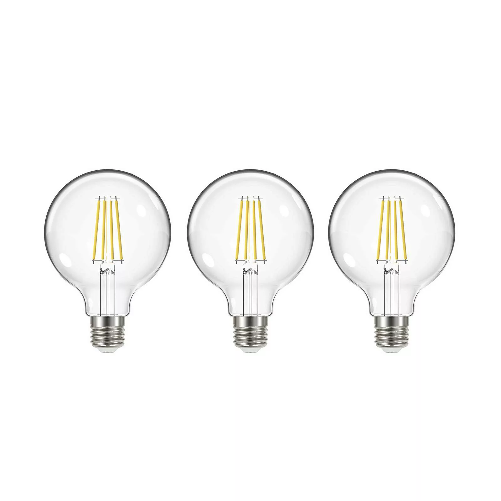 LED-Leuchtmittel Filament, E27, G95, 3,8W, 3000K, 806lm, 3er günstig online kaufen