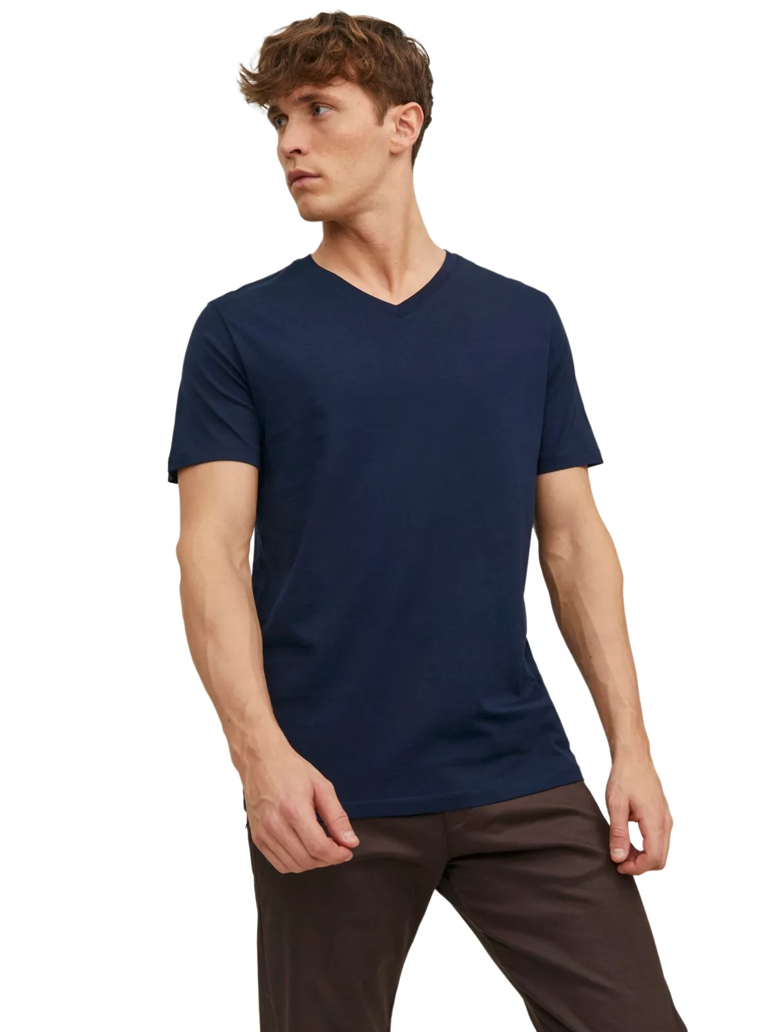 Jack & Jones Herren V-Neck T-Shirt JJEORGANIC BASIC - Regular Fit günstig online kaufen