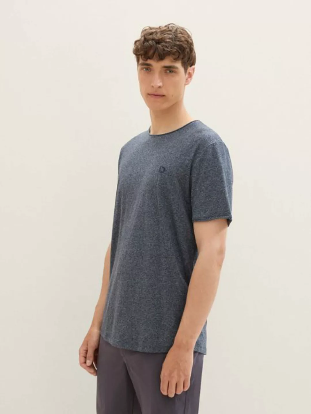 TOM TAILOR Denim T-Shirt in Melange Optik günstig online kaufen