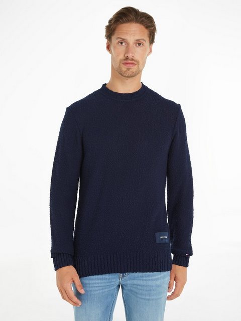 Tommy Hilfiger Strickpullover SLUB YARN C NK mit Logostickerei am Ärmel günstig online kaufen