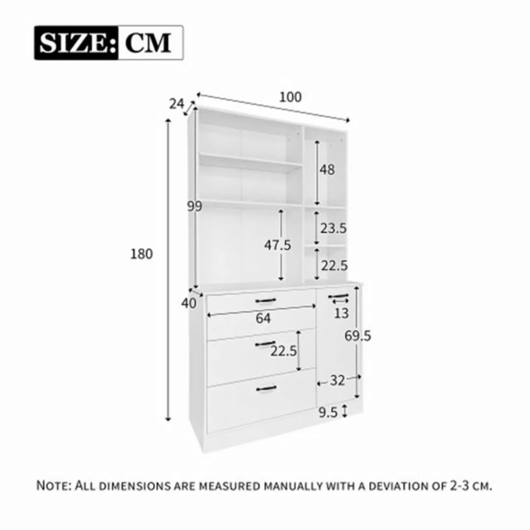 XDeer Schranksystem Sideboard, Beistellschrank, Vorratsschrank für die Küch günstig online kaufen