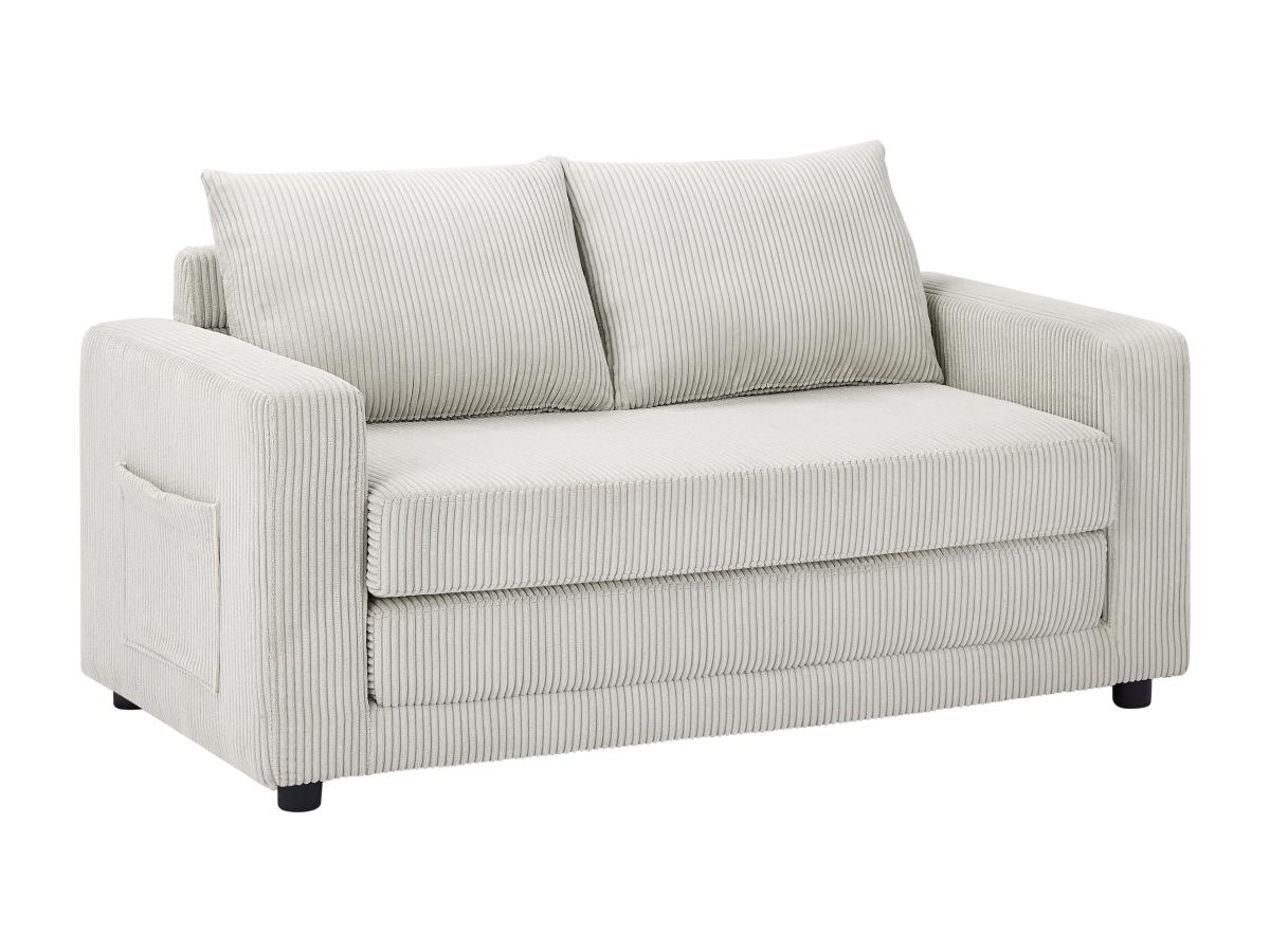 Sofa 2-Sitzer mit Schlaffunktion - Cord - Beige - MIRTO günstig online kaufen
