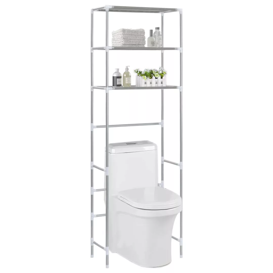 3-stufiges Toiletten-regal Silbern 53×28×169 Cm günstig online kaufen