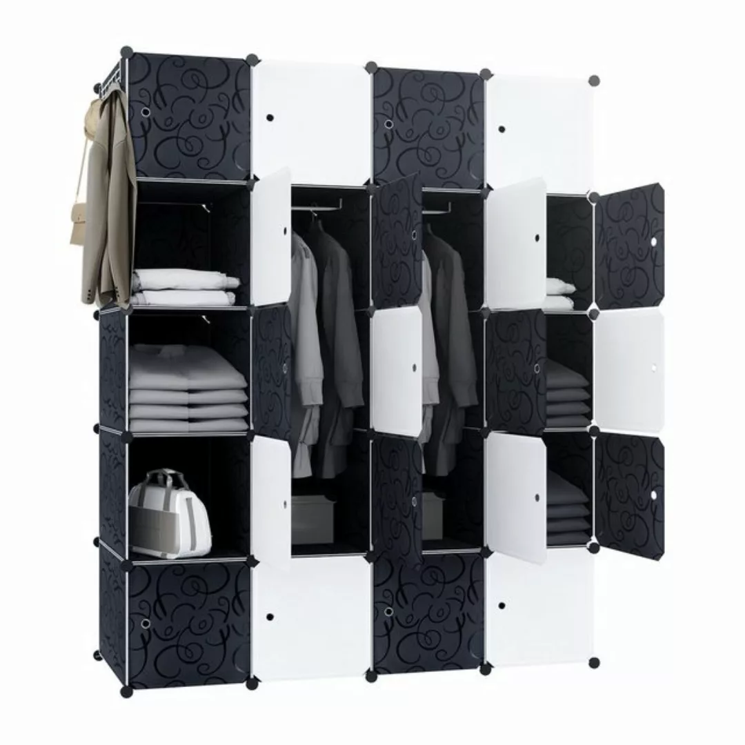 AUFUN Kleiderschrank Garderobe Schrank Regalsystem Mehrzweckschrank mit Tür günstig online kaufen