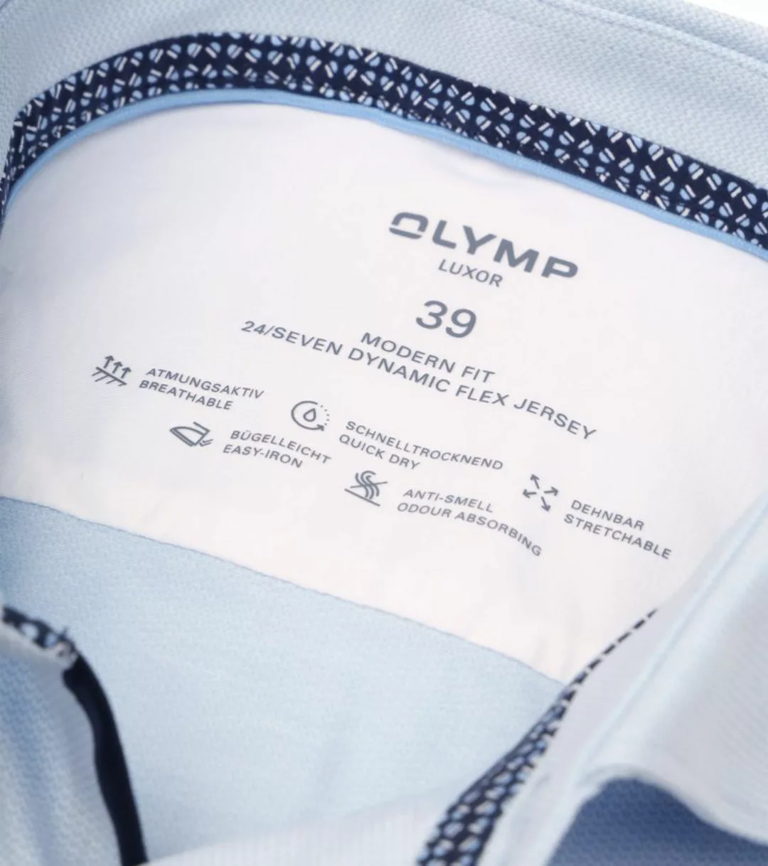 OLYMP Luxor Hemd Stretch Hellblau - Größe 39 günstig online kaufen
