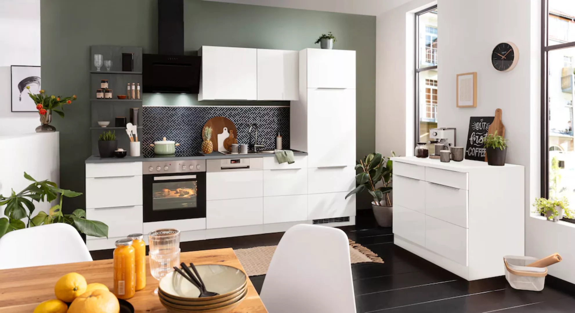 Kochstation Küchenzeile "KS-Brindisi", mit E-Geräten, Breite 280 cm günstig online kaufen