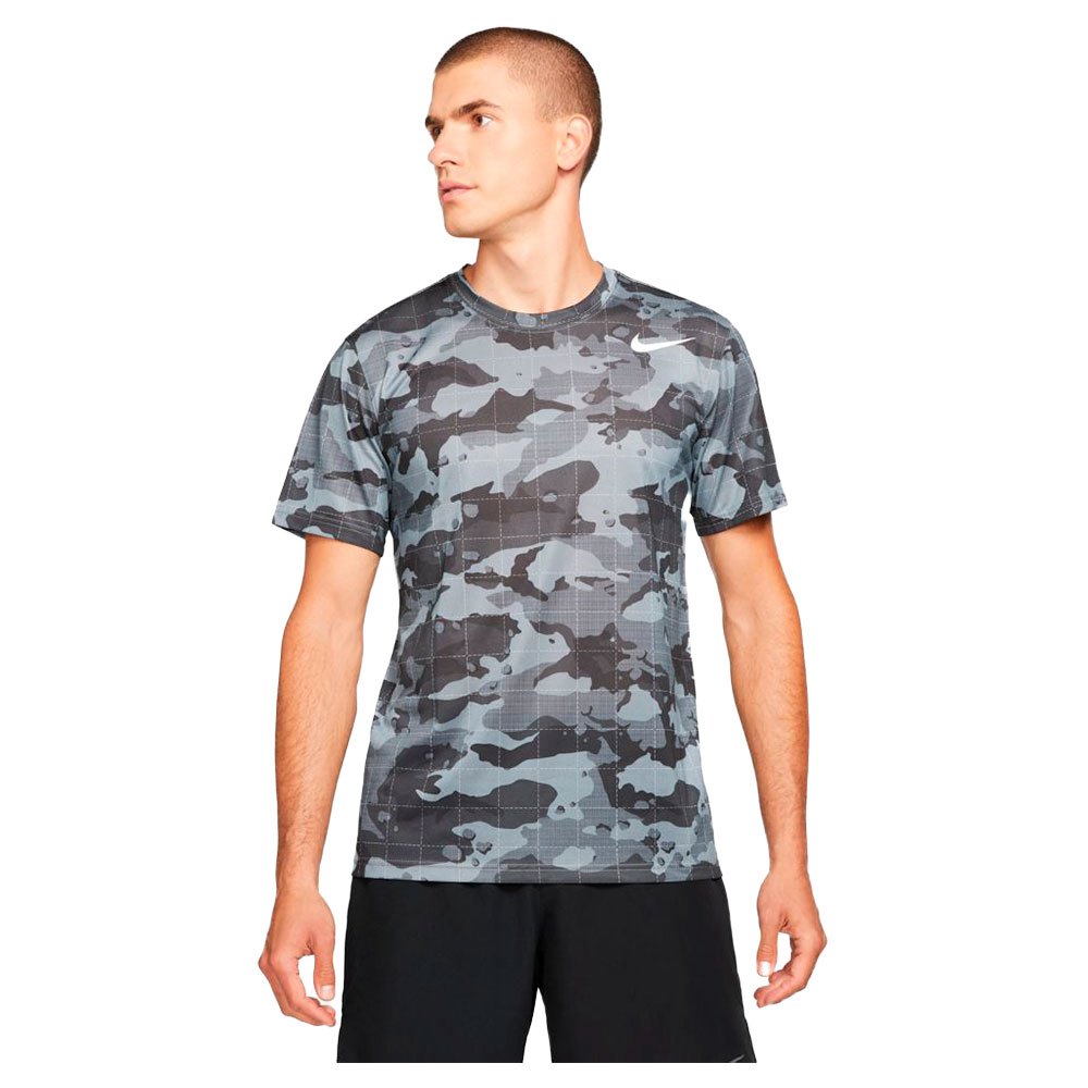 Nike Dri Fit Camo Kurzärmeliges T-shirt L Smoke Grey günstig online kaufen