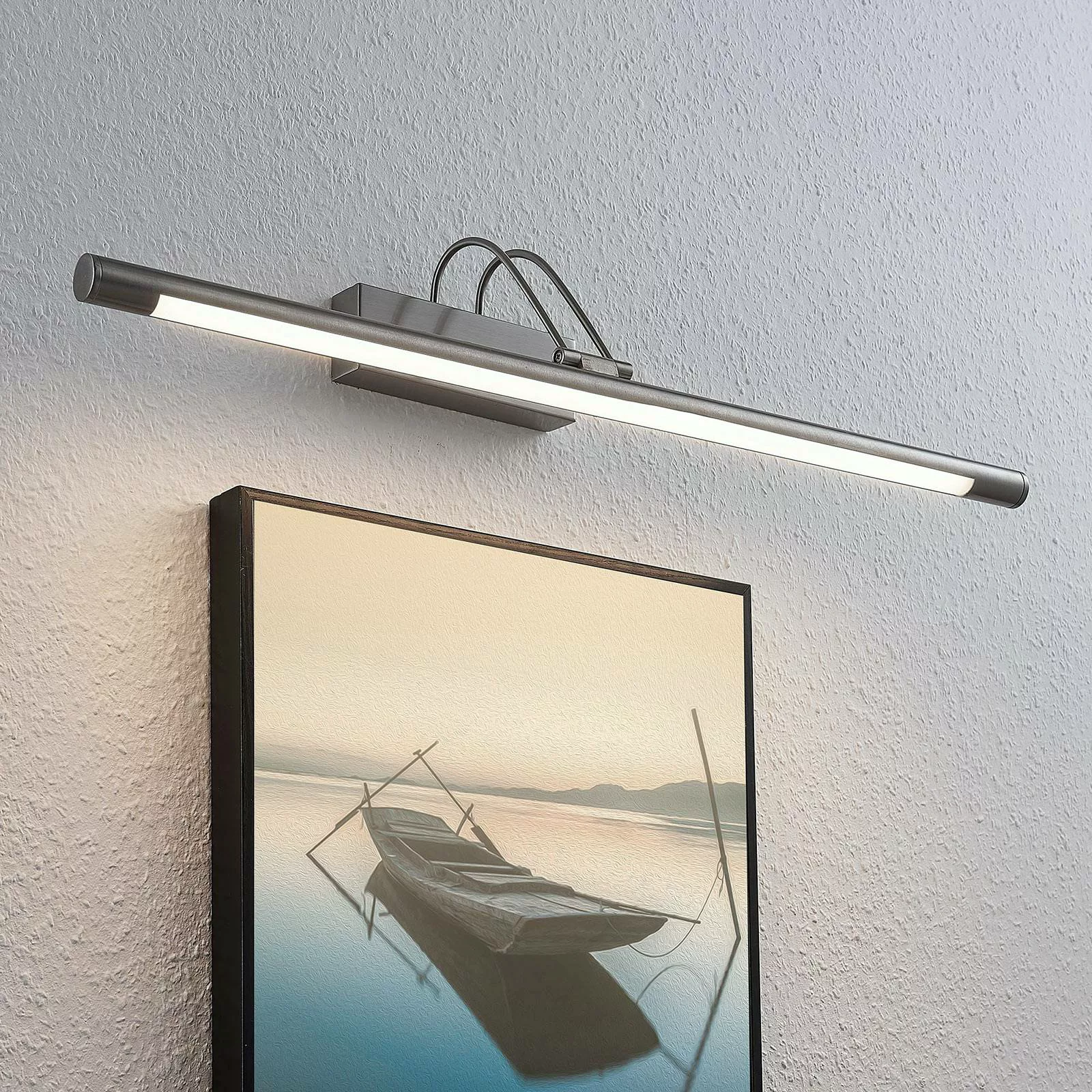 Lindby LED-Bilderleuchte Mailine, 69 cm, nickel, Schalter günstig online kaufen