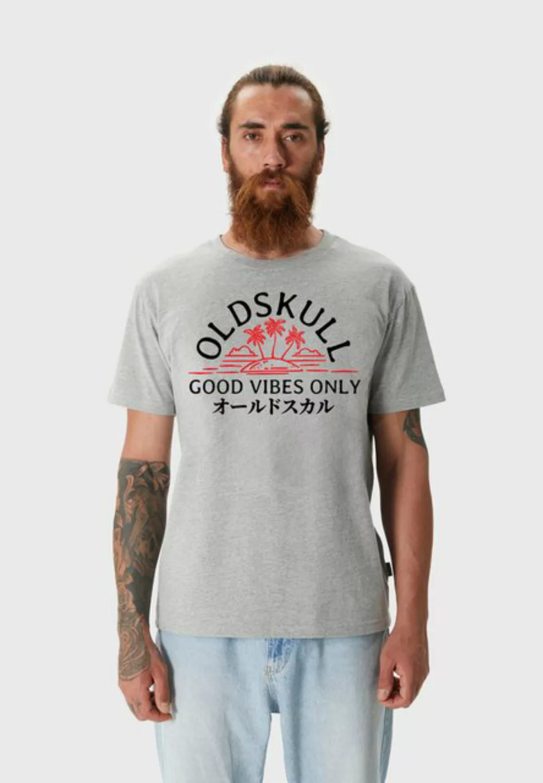 Oldskull T-Shirt Retro Good Vibes Only Logo Graphic günstig online kaufen