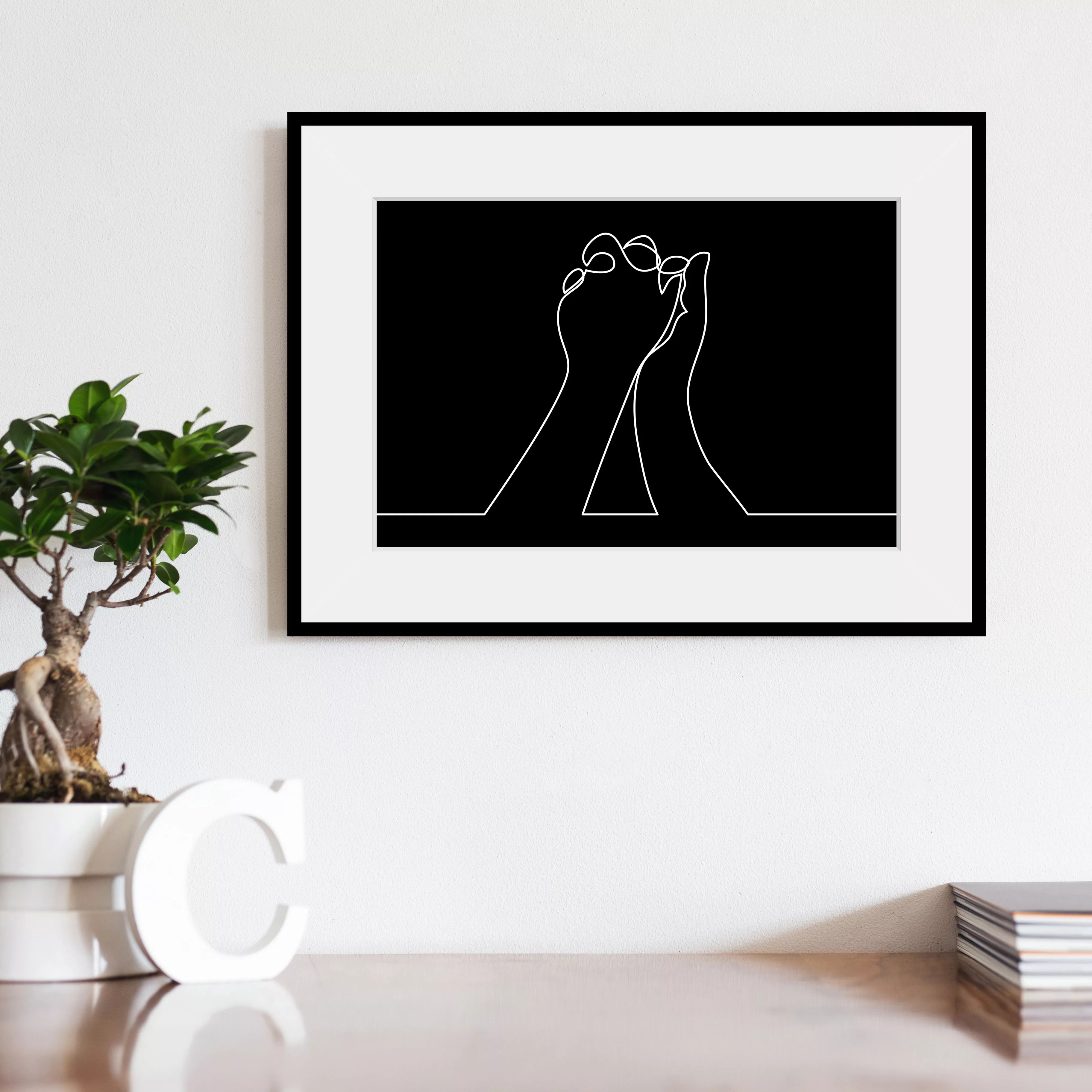 queence Bild "Power of Love", Motivationsbilder-Kunst-Schwarz-Weiß-Frau-Man günstig online kaufen