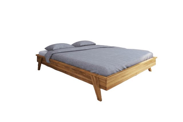 Natur24 Bett Bett Jetro 3 Wildeiche massiv 200x200cm ohne Kopfteil mit Holz günstig online kaufen