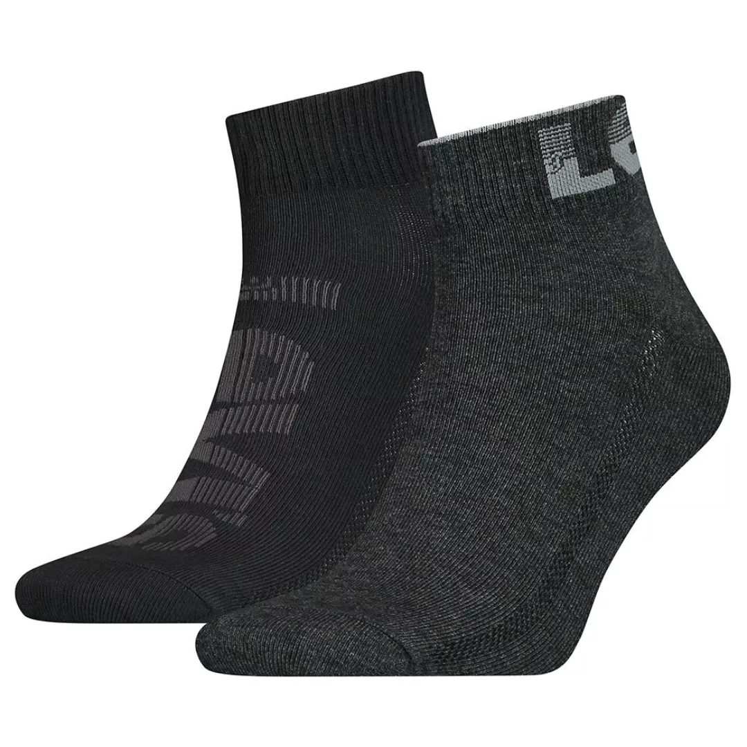 Levi´s ® Mid Cut Logo Socken 2 Paare EU 39-42 Dark Grey Mélange / Black günstig online kaufen