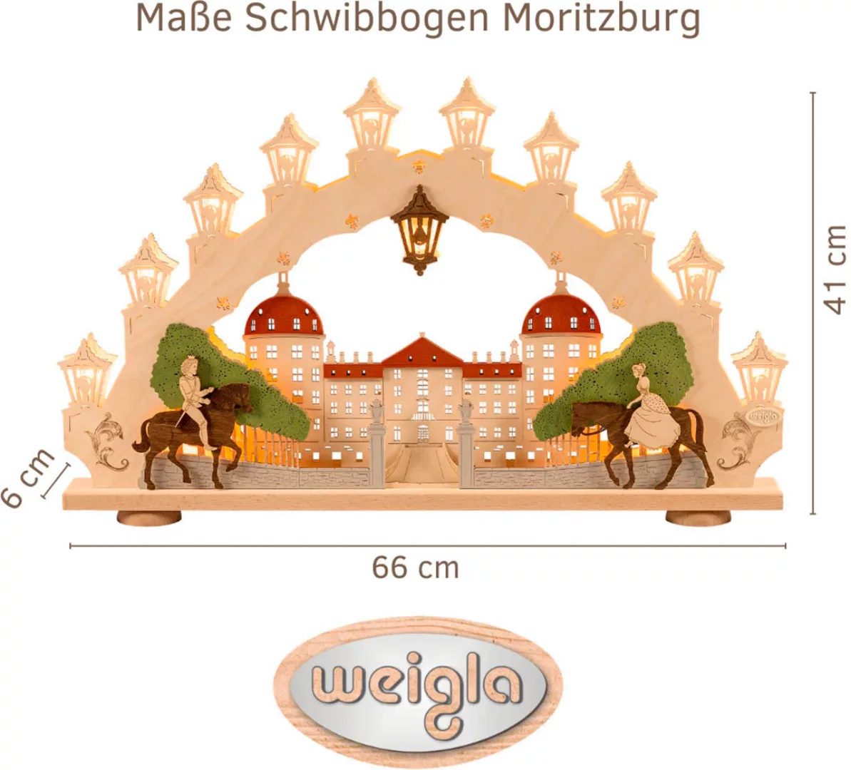 Weigla LED Schwibbogen "Moritzburg, Lichterbogen aus Holz", Erzgebirge gara günstig online kaufen