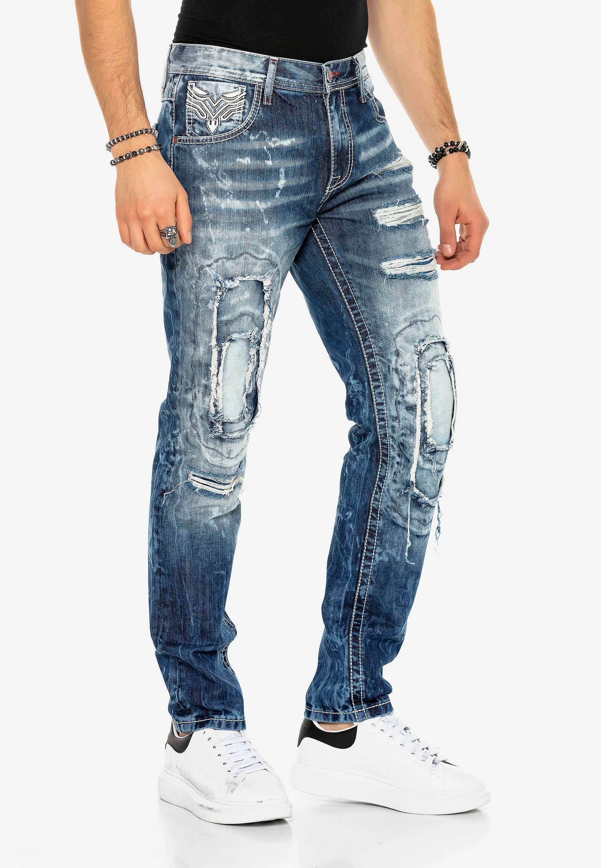 Cipo & Baxx Bequeme Jeans im ausgefallenen Lagen-Design günstig online kaufen