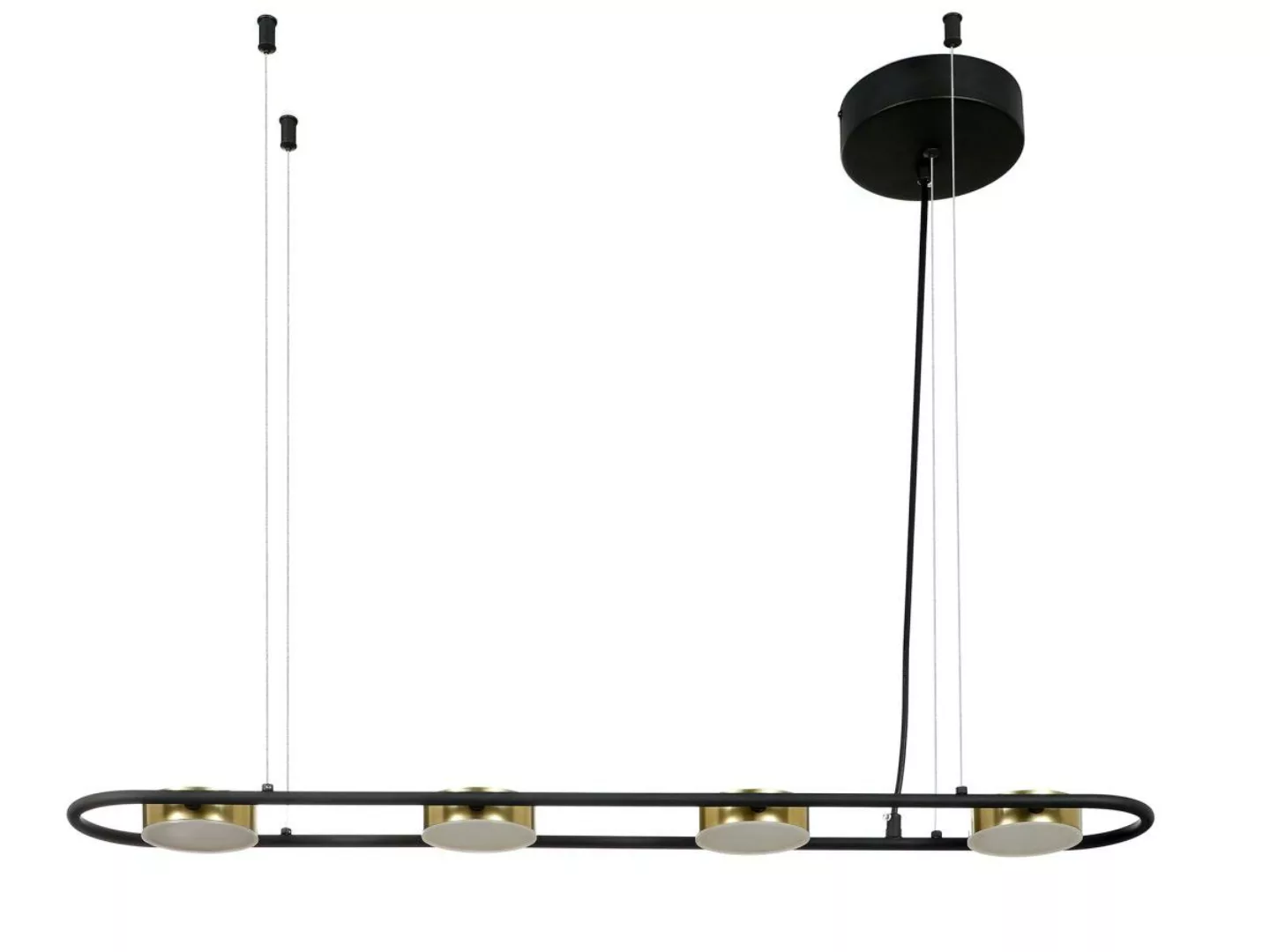 LED-Deckenleuchte aus Metall & Aluminium - 4 Spots - L. 85 cm - Schwarz & G günstig online kaufen