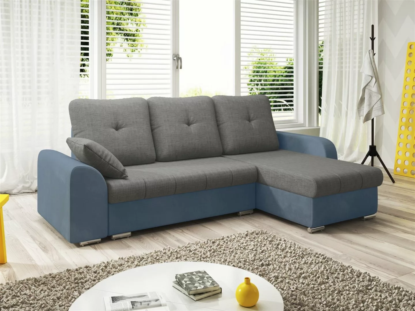 Fun Möbel Ecksofa Ecksofa Designersofa DEKOS mit Ottomane, inkl. Bettkästen günstig online kaufen