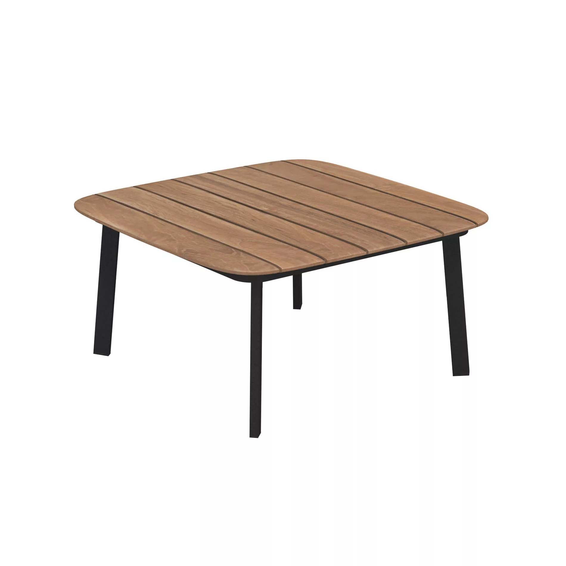 emu - Shine Gartenbeistelltisch 79x79cm - schwarz/Tischplatte Teak/LxBxH 79 günstig online kaufen