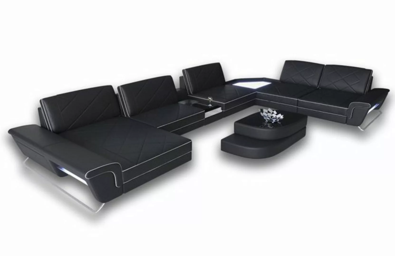 Sofa Dreams Wohnlandschaft Ledersofa Couch Ferrara XXL Leder Sofa mit, USB, günstig online kaufen