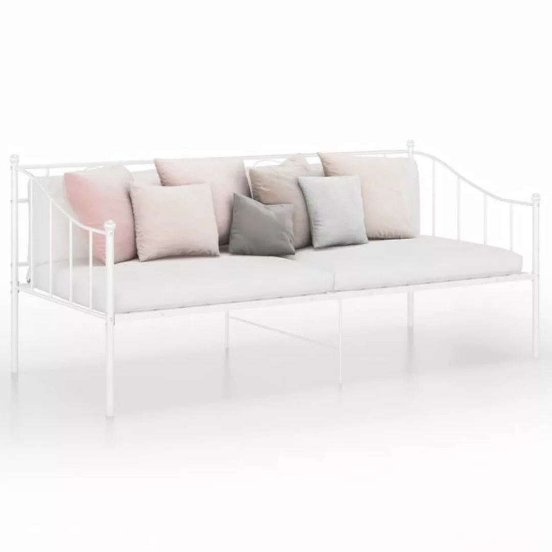 furnicato Bett Schlafsofa Bettgestell Weiß Metall 90x200 cm günstig online kaufen